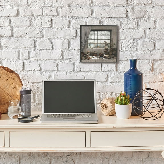 Stupell Industries Cozy Bookstack Study Cat Dog Pet Design Graphic Art Black Framed Art Print Wall Art, 12x12, by Cynthia Decker