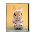 thumbnail image 1 of Stupell Industries Cozy Bunny on Yellow Animals & Insects Painting Brown Floater Framed Canvas Art Print Wall Art, 17 x 21, 1 of 10