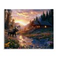 thumbnail image 1 of Stupell Industries Farmhouse Cozy Cabin Moose Visit Canvas Art, 20 x 16, by Jim Baldwin, 1 of 7