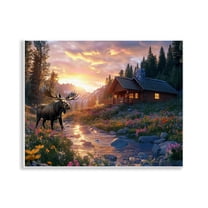 Stupell Industries Cozy Cabin Moose Visit Wall Plaque Art design by Jim Baldwin, 11 x 14