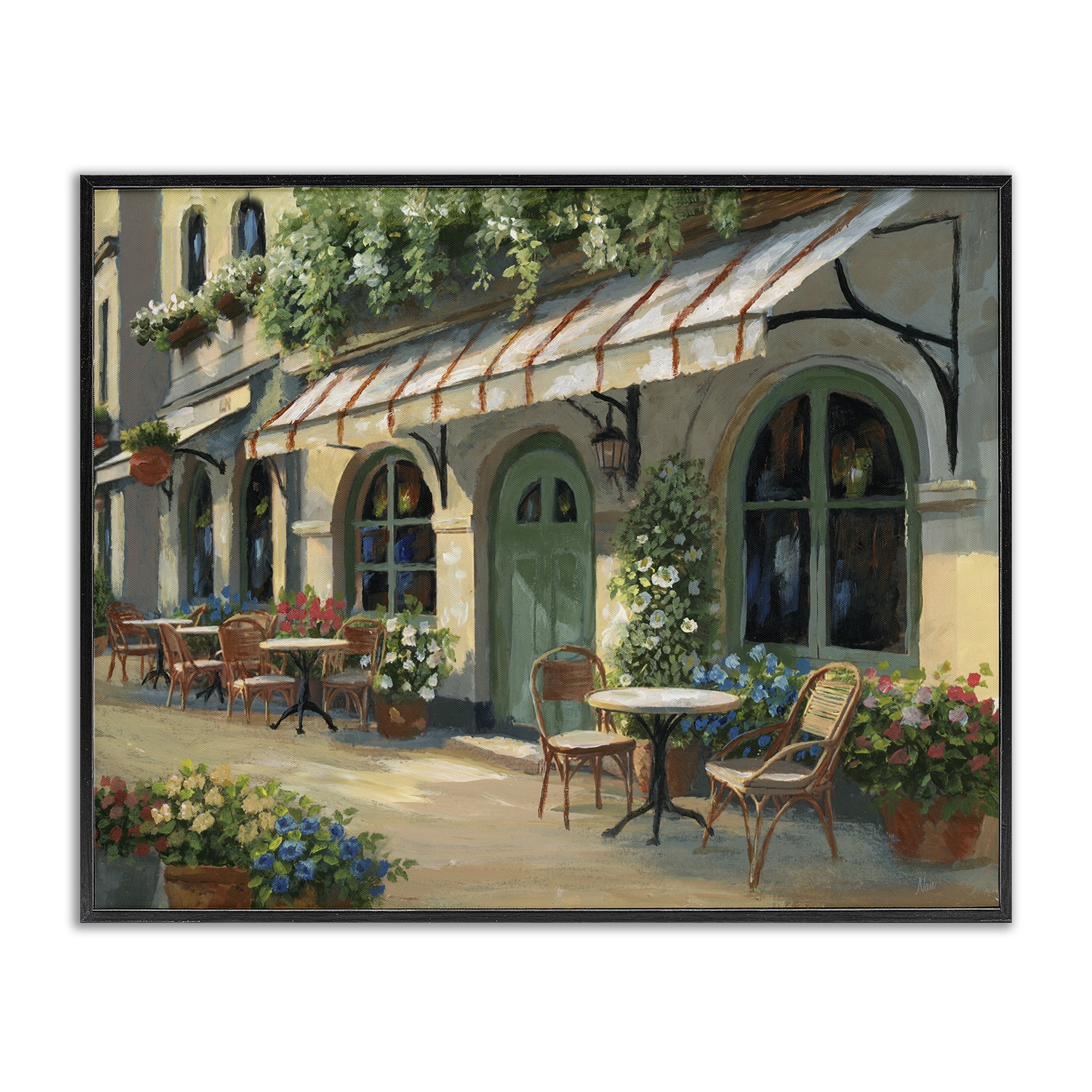 Stupell Industries Cozy Cafe Sunlit Patio Black Framed Giclee Art, design by Nan