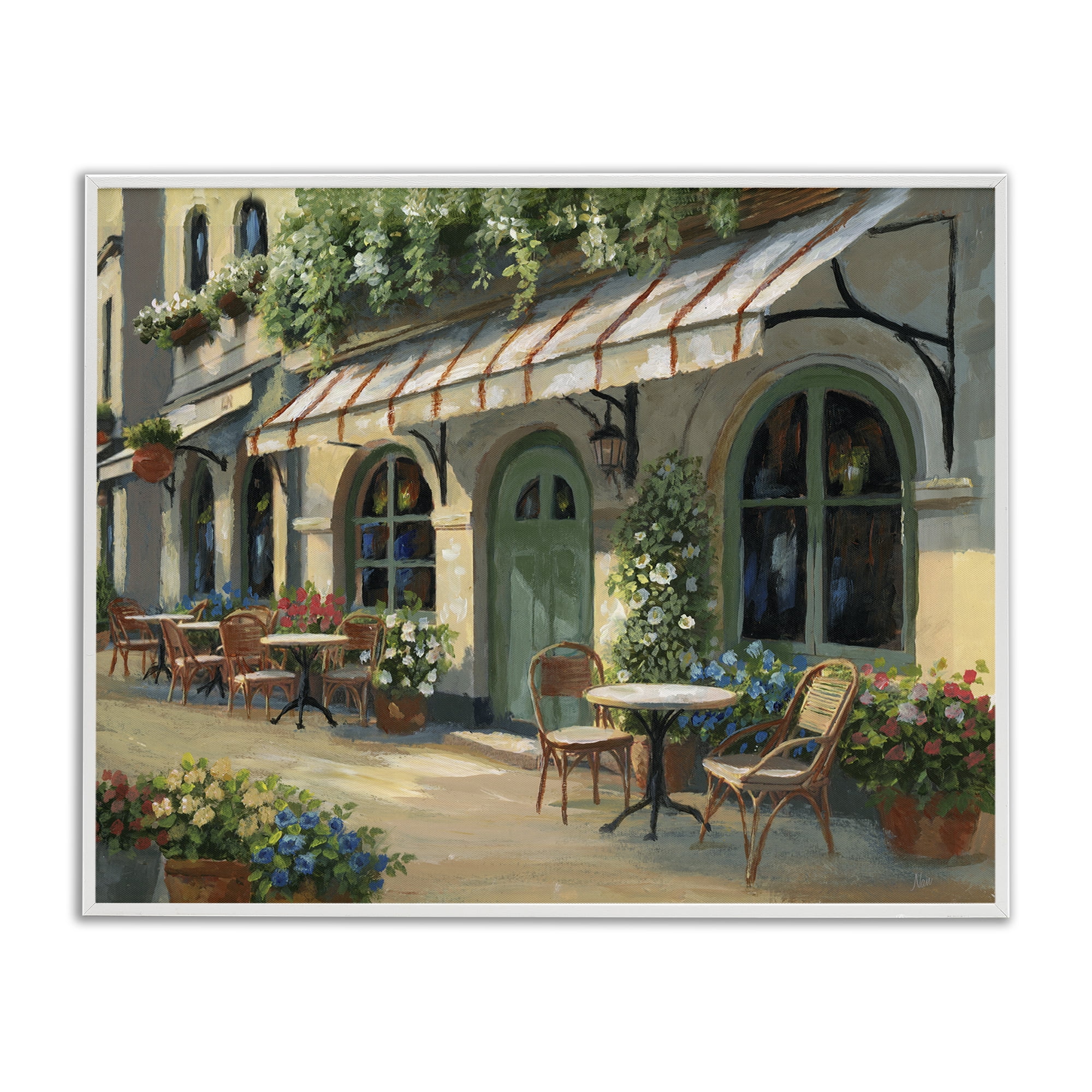 Stupell Industries Cozy Cafe Sunlit Patio White Framed Giclee Art, design by Nan
