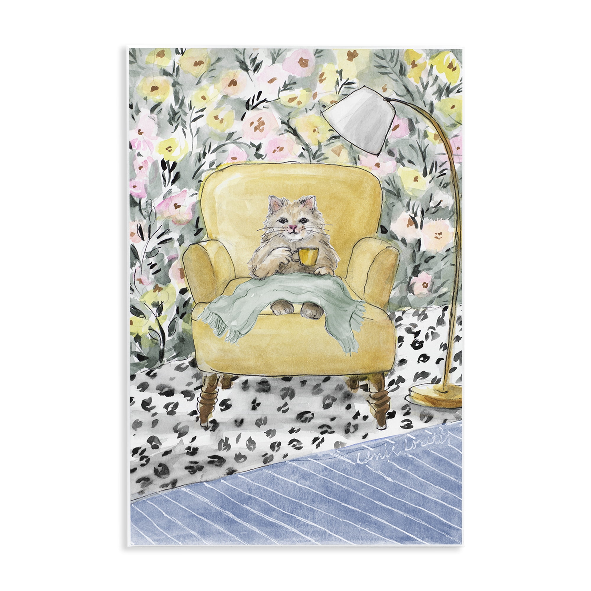 Stupell Industries Cozy Cat Corner Wall Plaque Art, design by Lanie Loreth