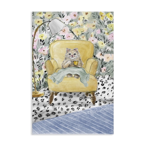 Stupell Industries Cottage Cozy Cat Relaxing Canvas Art, 16 x 24, by Lanie Loreth
