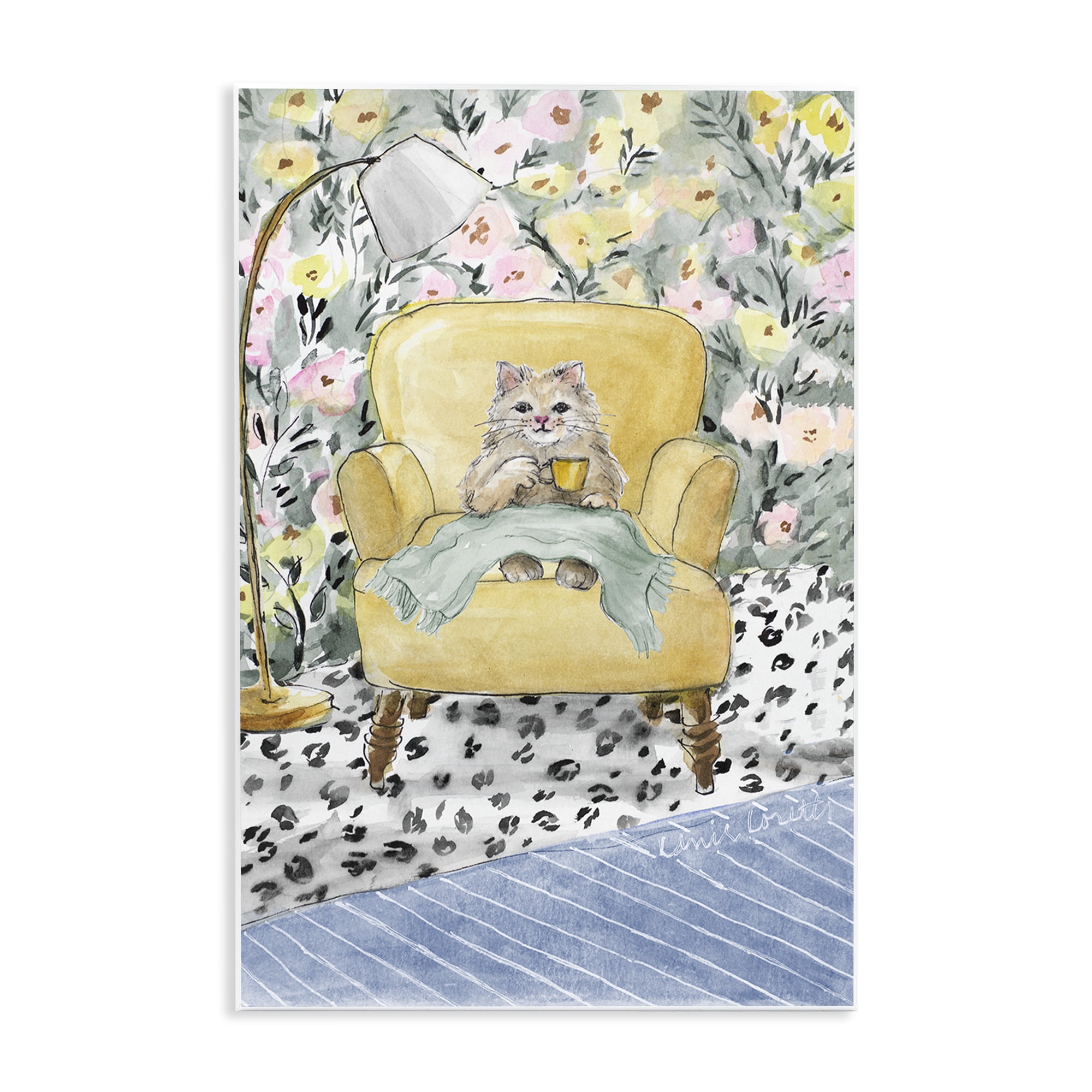 Stupell Industries Cozy Cat Relaxing Wall Plaque Art, design by Lanie Loreth