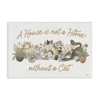 Stupell Industries Cozy Cats & Plants Phrase Animals & Insects Painting Gallery Wrapped Canvas Art Print Wall Art, 24 x 16