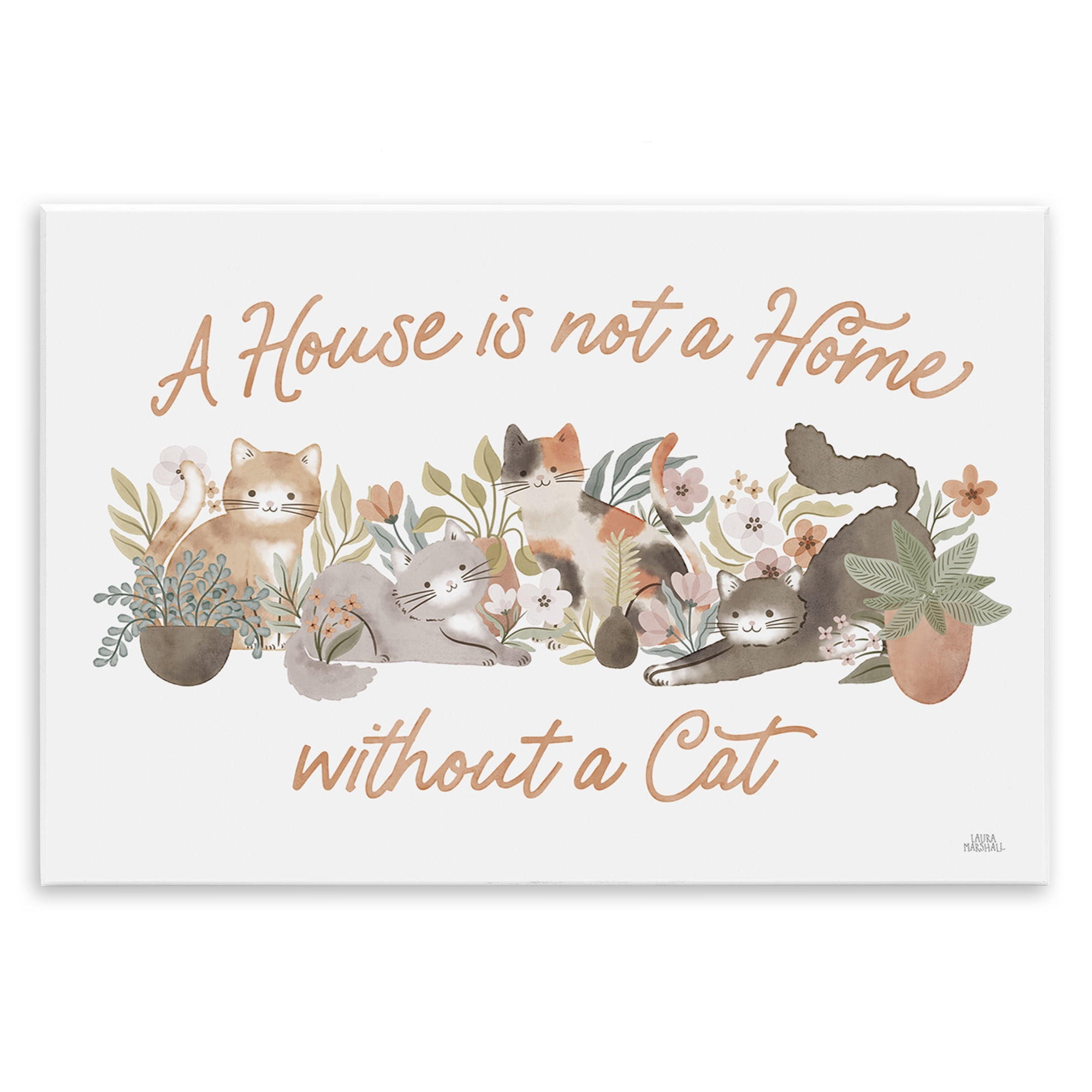 Stupell Industries Cozy Cats & Plants Phrase Animals & Insects Painting Unframed Art Print Wall Art, 15 x 10