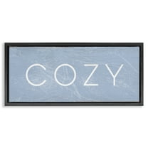 Stupell Industries Cozy Charming Distressed Phrase Typography Painting Black Floater Framed Canvas Art Print Wall Art, 25 x 11