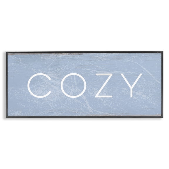 Stupell Industries Cozy Charming Distressed Phrase Typography Painting Black Framed Art Print Wall Art, 30 x 13