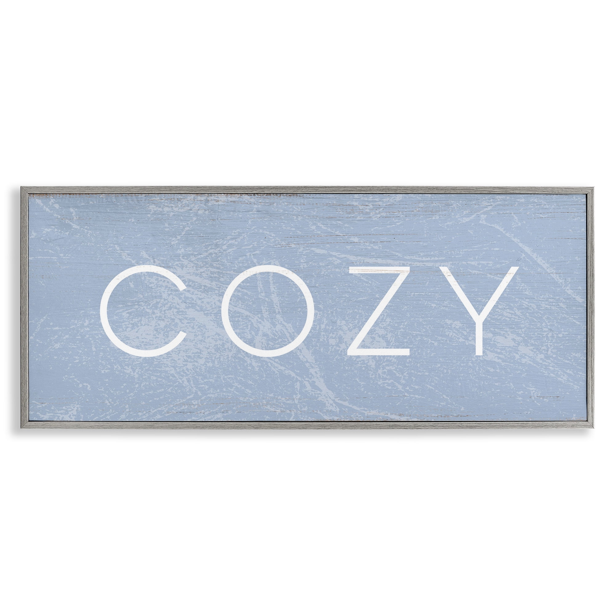 Stupell Industries Cozy Charming Distressed Phrase Typography Painting Gray Framed Art Print Wall Art, 24 x 10