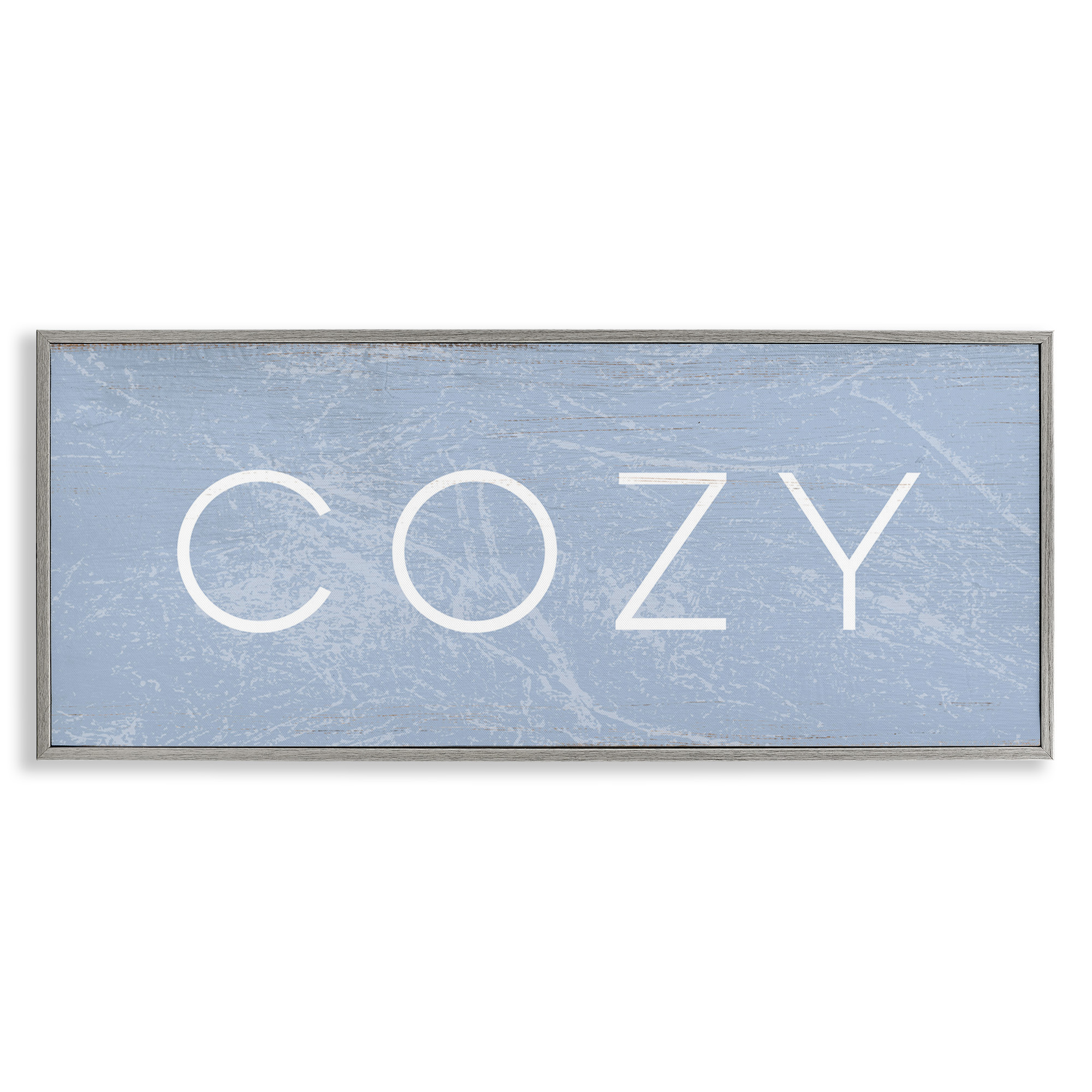 Stupell Industries Cozy Charming Distressed Phrase Typography Painting Gray Framed Art Print Wall Art, 30 x 13