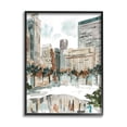 thumbnail image 1 of Stupell Industries Cozy City Pond Trees Reflection Wintery Cityscape Paintings Black Framed Art Print Wall Art, 24x30, by Melissa Wang, 1 of 5