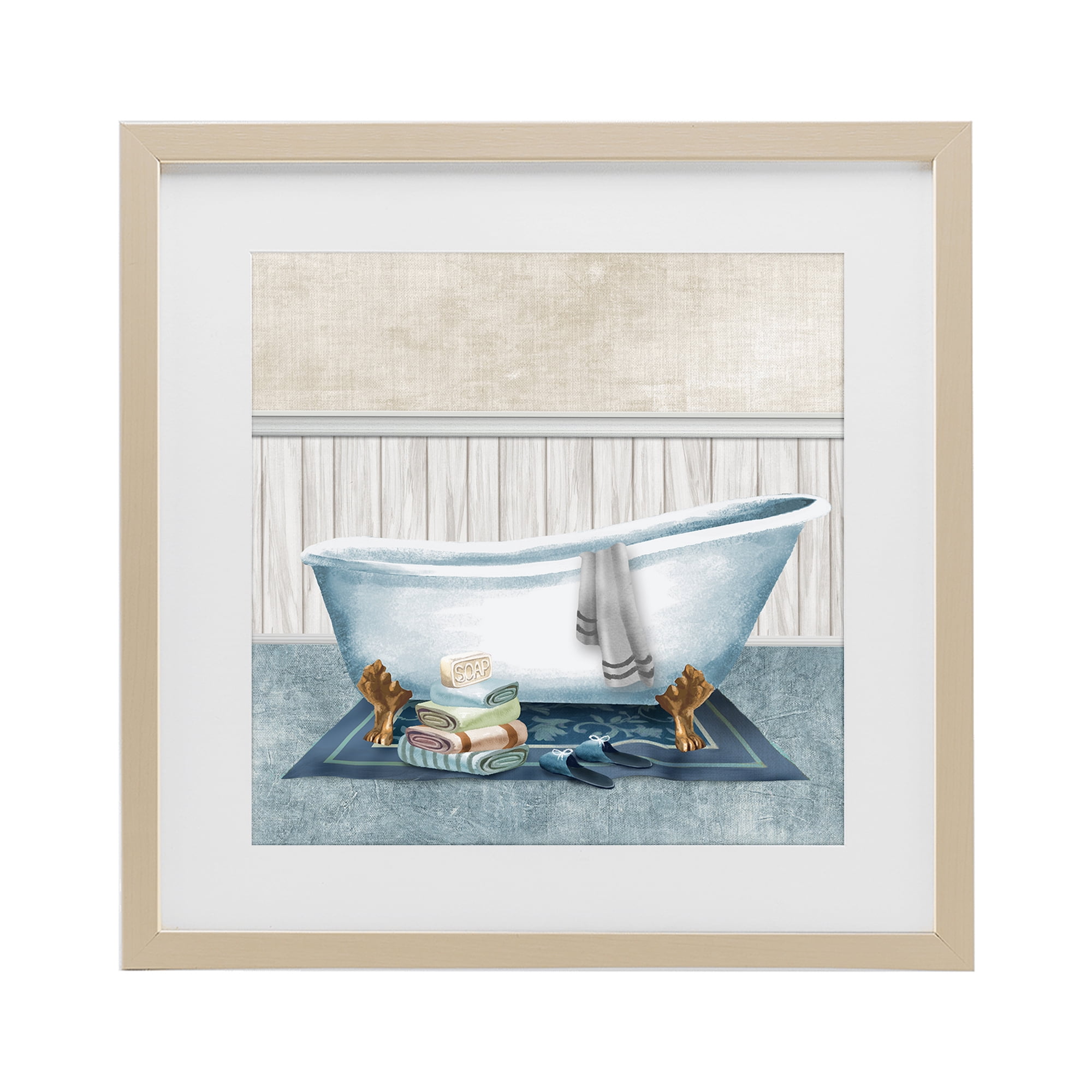 Stupell Industries Cozy Clawfoot Bathtub Spa Birch Framed Print Under Glass, design by Conrad Knutsen