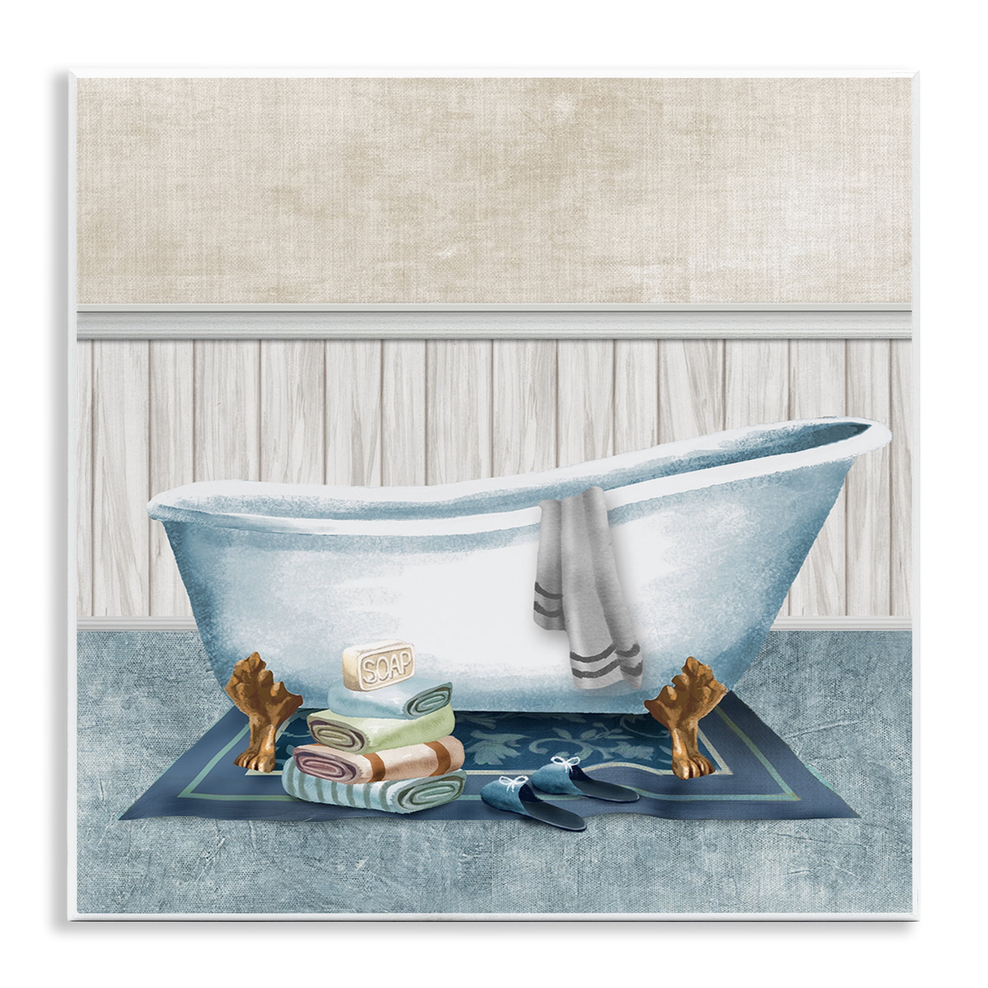 Stupell Industries Cozy Clawfoot Bathtub Spa Wall Plaque Art, design by Conrad Knutsen