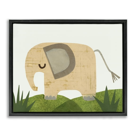 Stupell Industries Cozy Corner Elephant Animals & Insects Painting Black Floater Framed Art Print Wall Art, 21 x 17