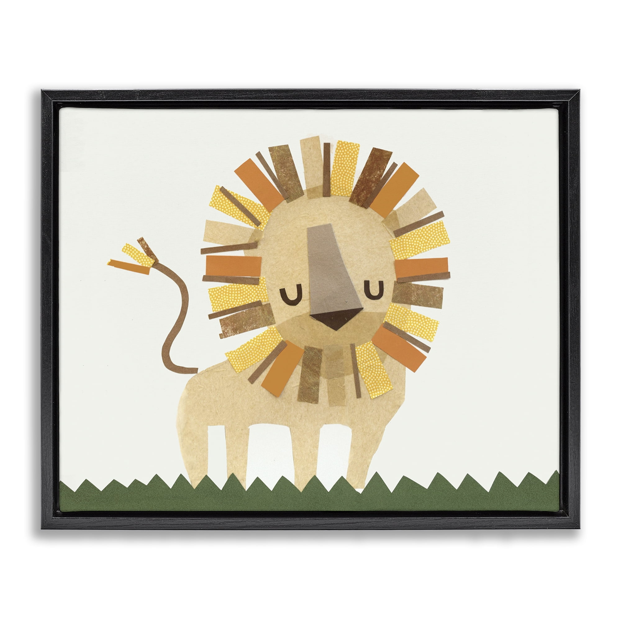 Stupell Industries Cozy Corner Lion Animals & Insects Painting Black Floater Framed Art Print Wall Art, 21 x 17