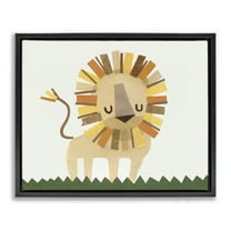 Stupell Industries Cozy Corner Lion Animals & Insects Painting Black Floater Framed Art Print Wall Art, 21 x 17