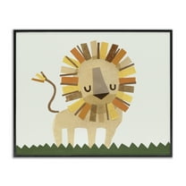 Stupell Industries Cozy Corner Lion Animals & Insects Painting Black Framed Art Print Wall Art, 14 x 11