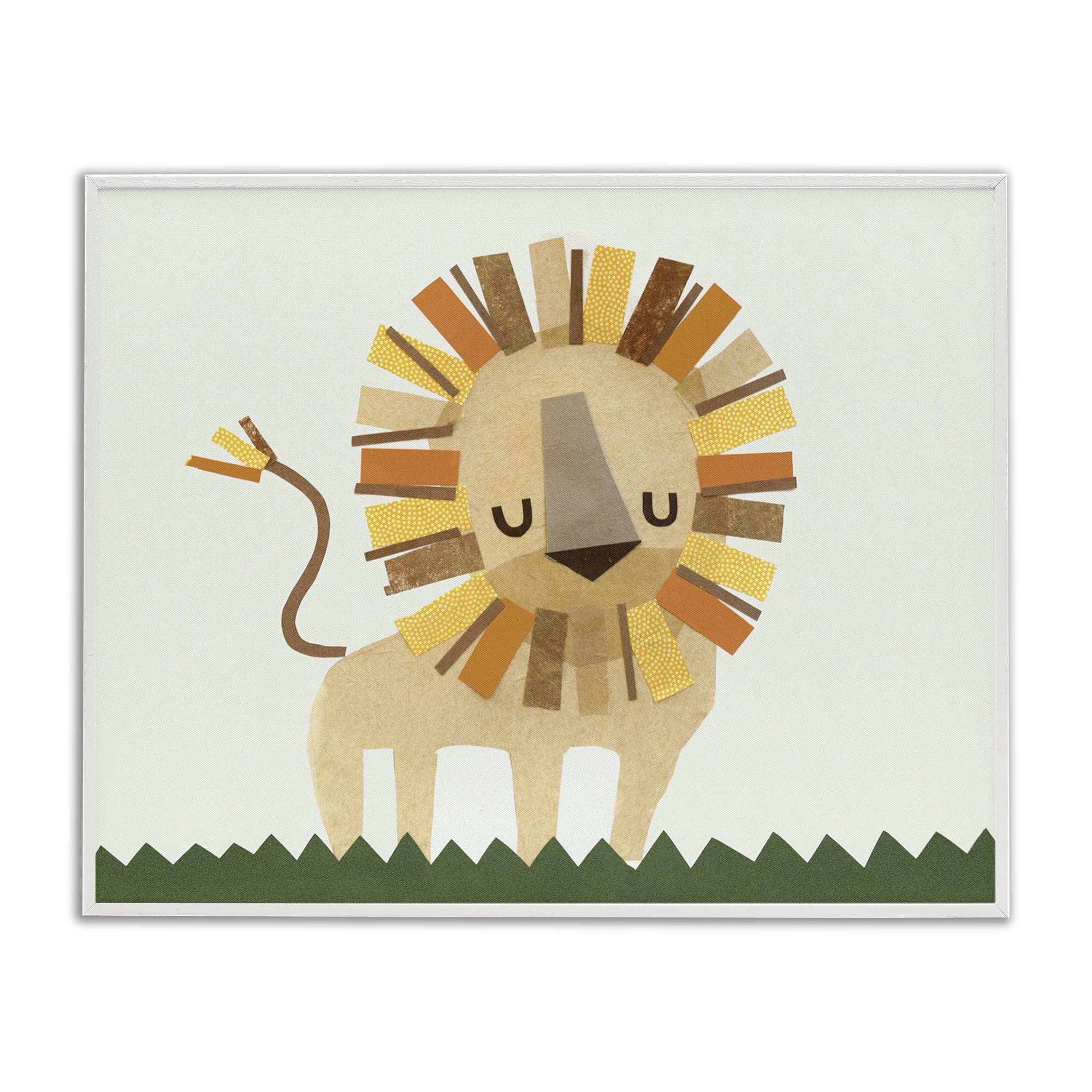 Stupell Industries Cozy Corner Lion Animals & Insects Painting White Framed Art Print Wall Art, 20 x 16