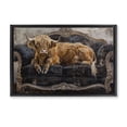 thumbnail image 1 of Stupell Industries Art Deco Cozy Couch Highland Cow Black Floating Frame Canvas Art, 25 x 17, by Tina LeCour, 1 of 8