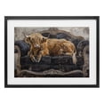 thumbnail image 1 of Stupell Industries Art Deco Cozy Couch Highland Cow Black Framed Print Under Glass, 20 x 14, by Tina LeCour, 1 of 8
