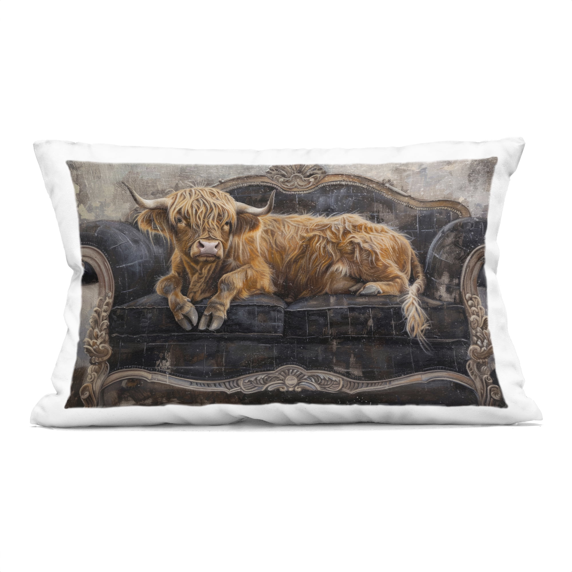 Stupell Industries Cozy Couch Highland Cow Decorative Printed Throw Pillow, design by Tina LeCour
