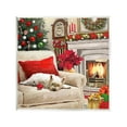 thumbnail image 1 of Stupell Industries Cozy Dog by Holiday Mantle Holiday Painting Unframed Art Print Wall Art, 12 x 12, 1 of 7