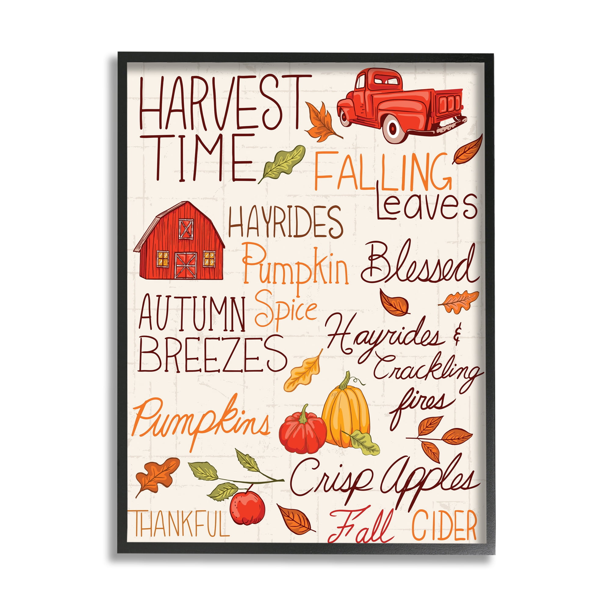 Stupell Industries Cozy Fall Activities Botanical & Floral Painting Black Framed Art Print Wall Art, 16 x 20