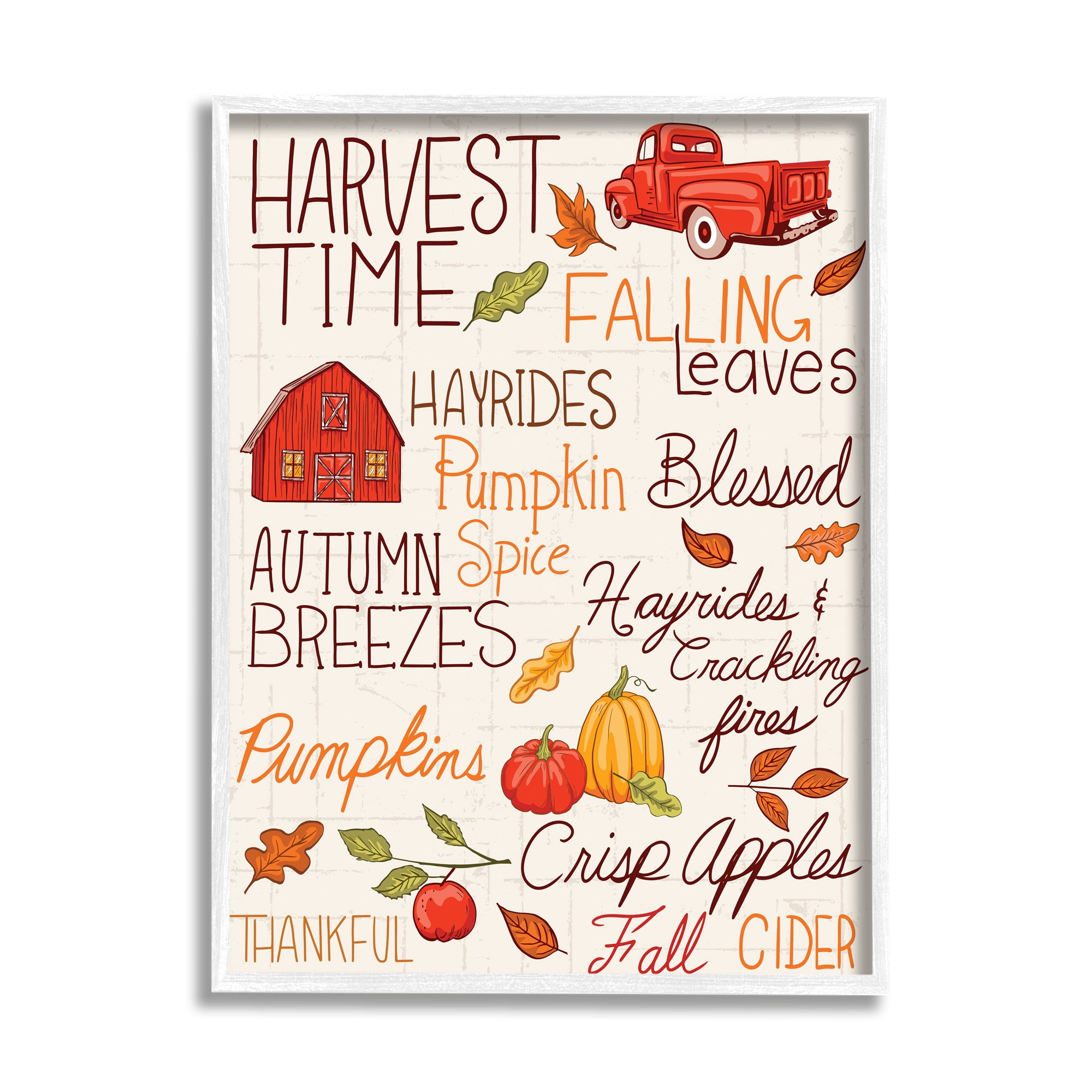 Stupell Industries Cozy Fall Activities Botanical & Floral Painting White Framed Art Print Wall Art, 24 x 30