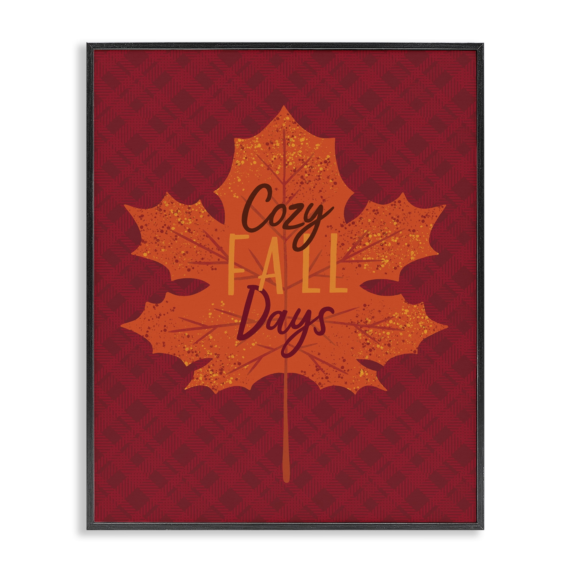 Stupell Industries Cozy Fall Days Leaf Holiday Painting Black Framed Art Print Wall Art, 11 x 14