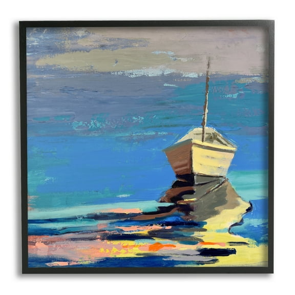 Stupell Industries Cozy Fishing Boat Impressionist Sunset Painting,24 x 24, Design by Beth A. Forst