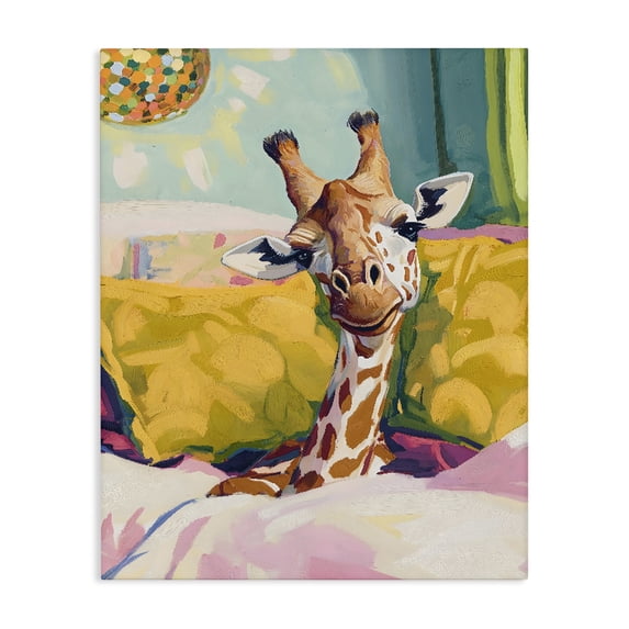 Stupell Industries Bohemian Cozy Giraffe in Bed Canvas Art, 24 x 30, by The Prints Vibe