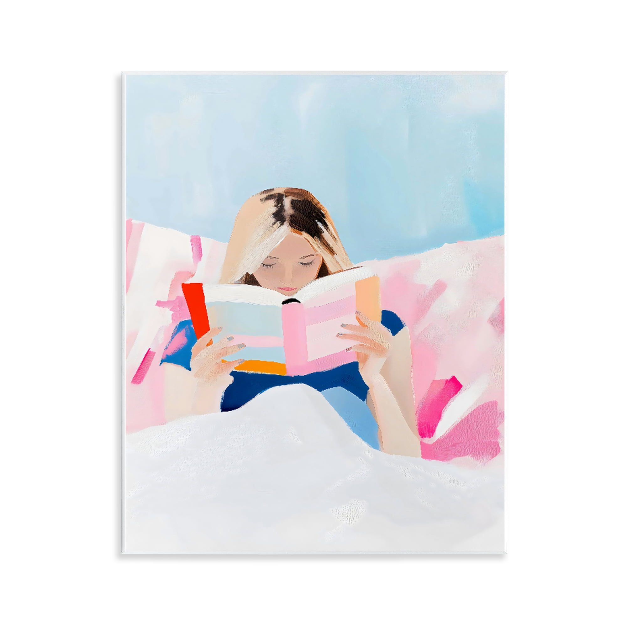 Stupell Industries Cozy Reading In Bed Wall Plaque Art, design by The Prints Vibe