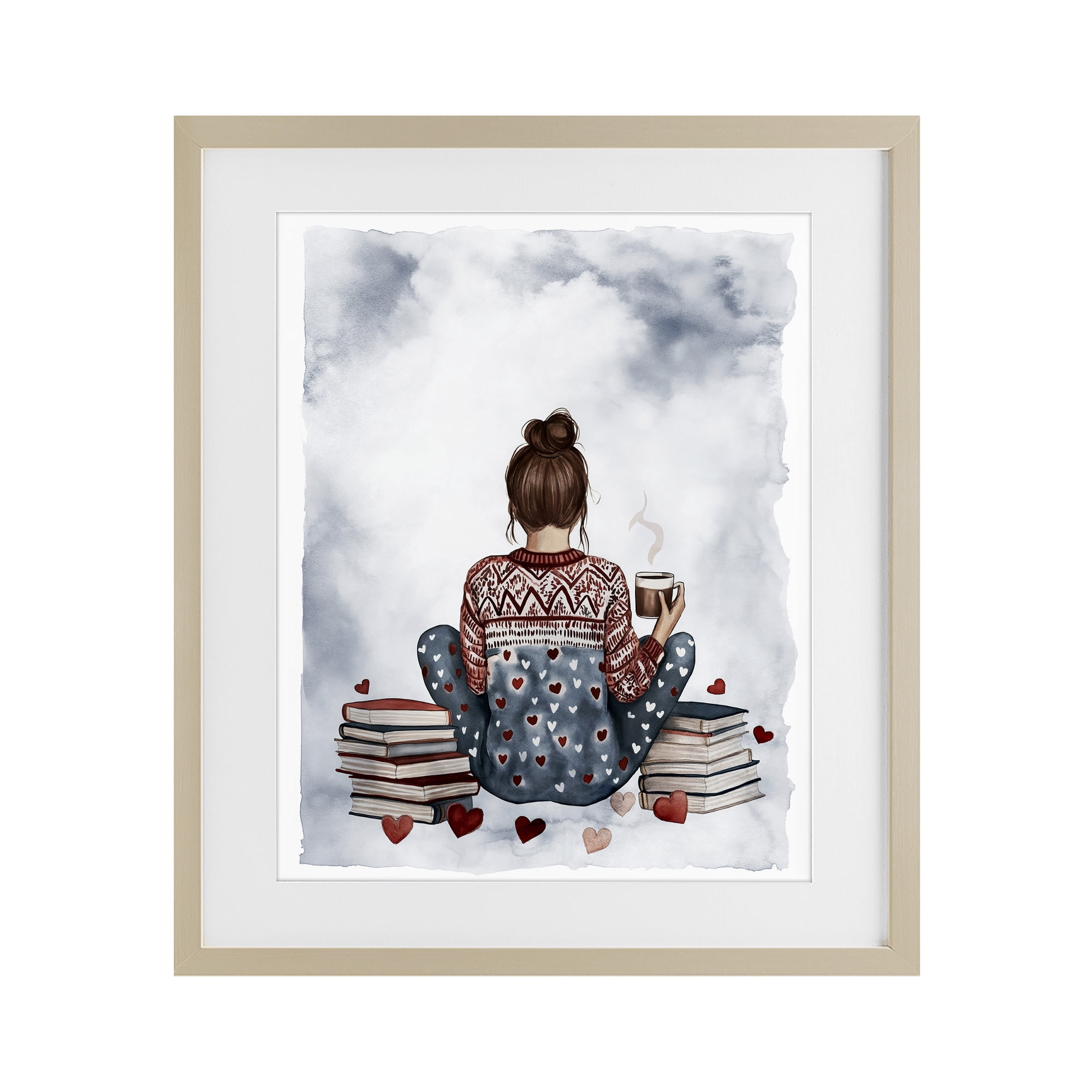 Stupell Industries Cozy Ritual Reader Birch Framed Print Under Glass, design by Svetlana Aleynikova