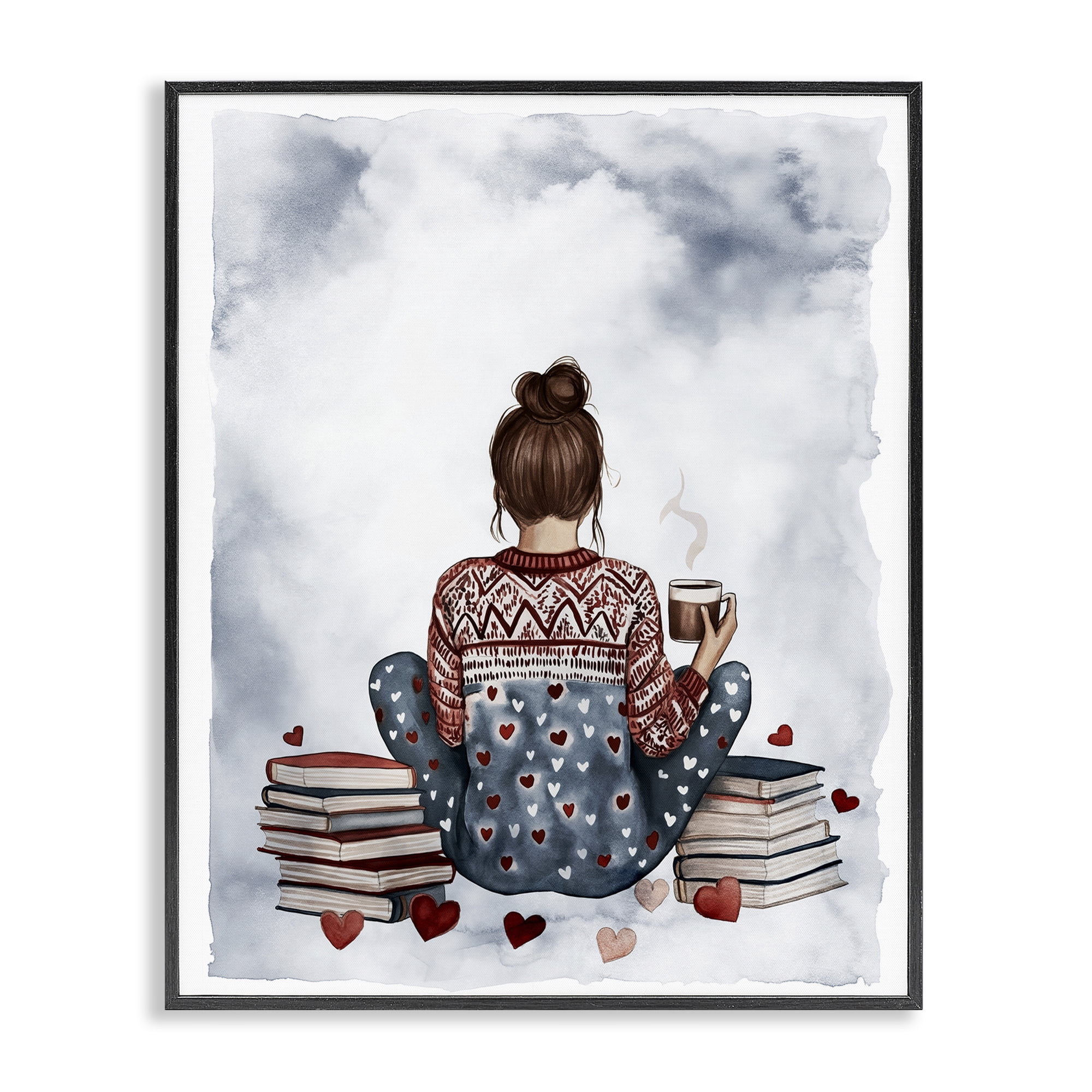 Stupell Industries Cozy Ritual Reader Black Framed Giclee Art, design by Svetlana Aleynikova