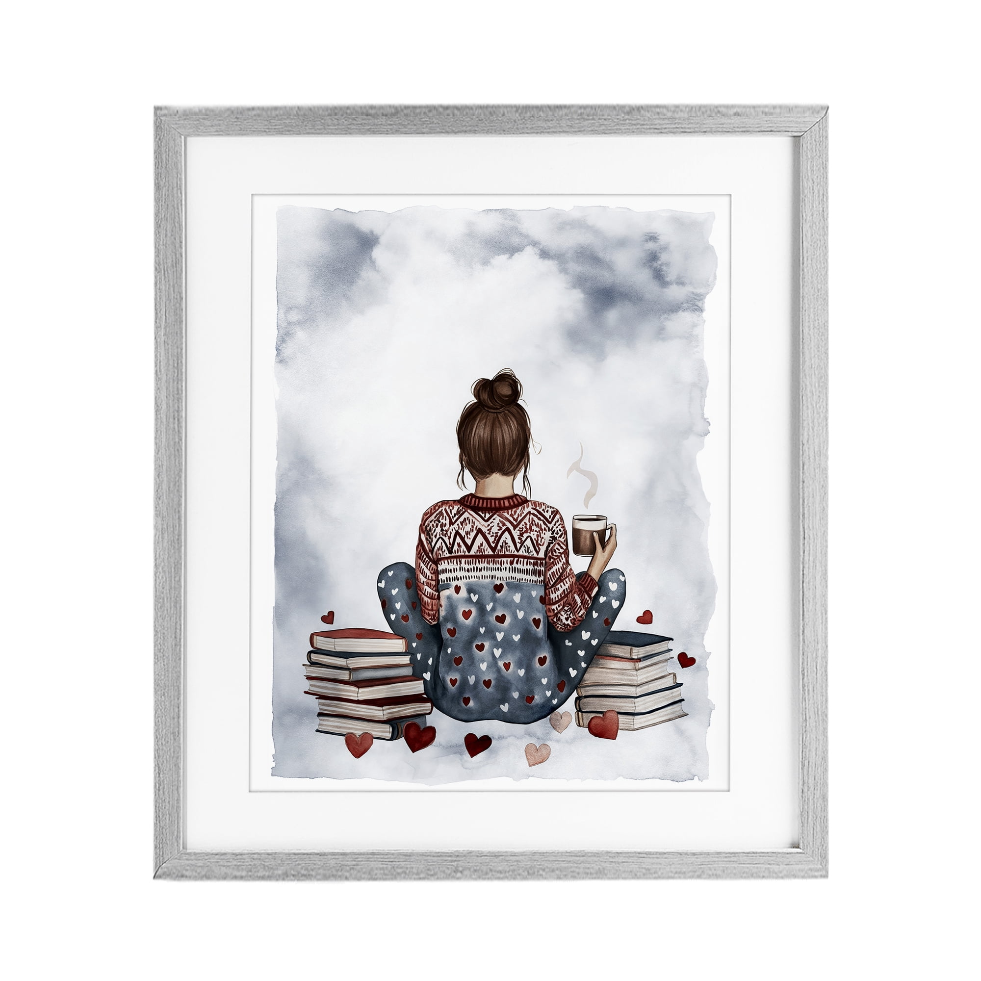 Stupell Industries Cozy Ritual Reader Gray Framed Print Under Glass, design by Svetlana Aleynikova