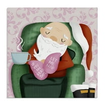Stupell Industries Cozy Sleeping Santa Claus People Painting Wrapped Canvas Canvas Art Print Wall Art, 17 x 17