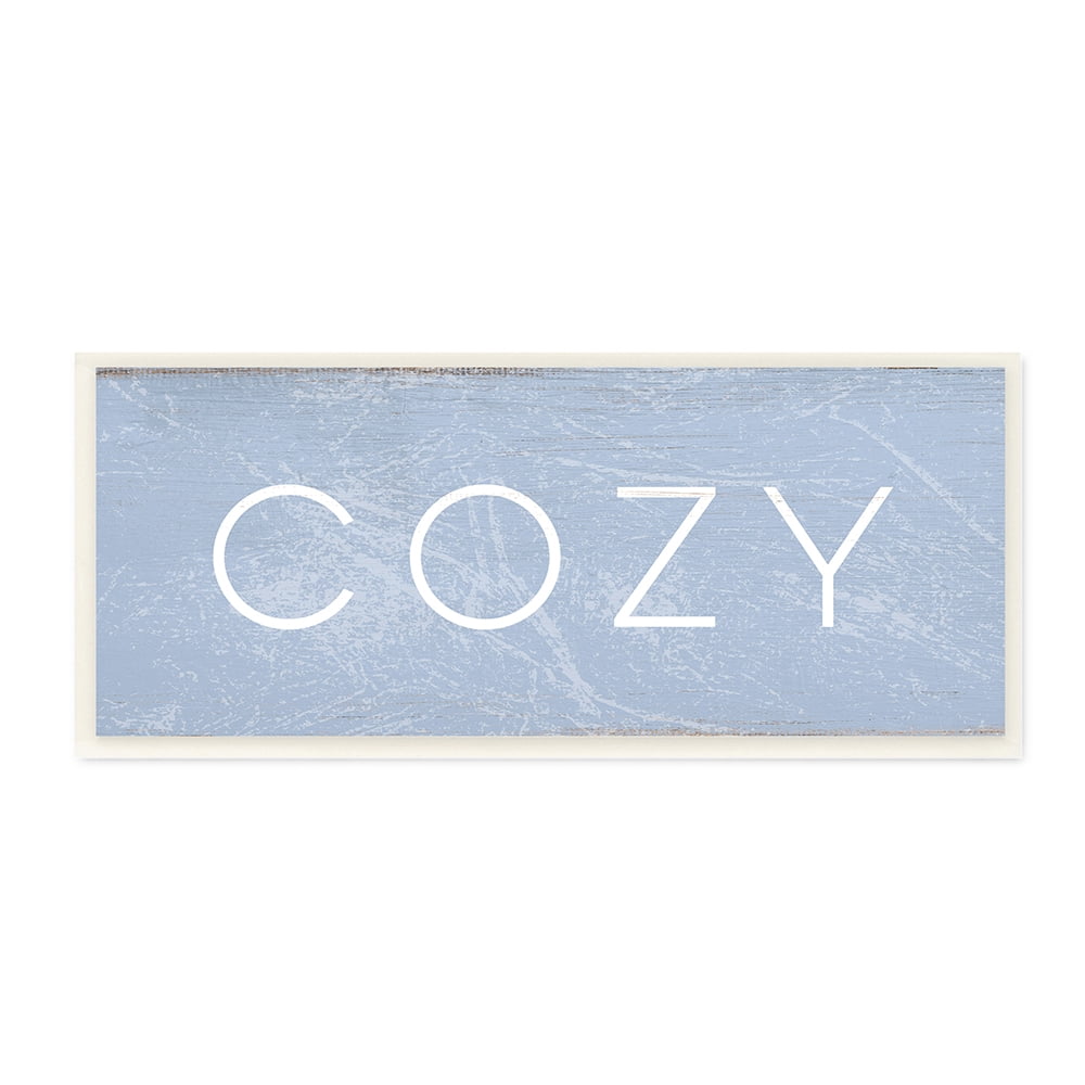 Stupell Industries Cozy Text Charming Distressed Blue Paint Wall Plaque by Daphne Polselli