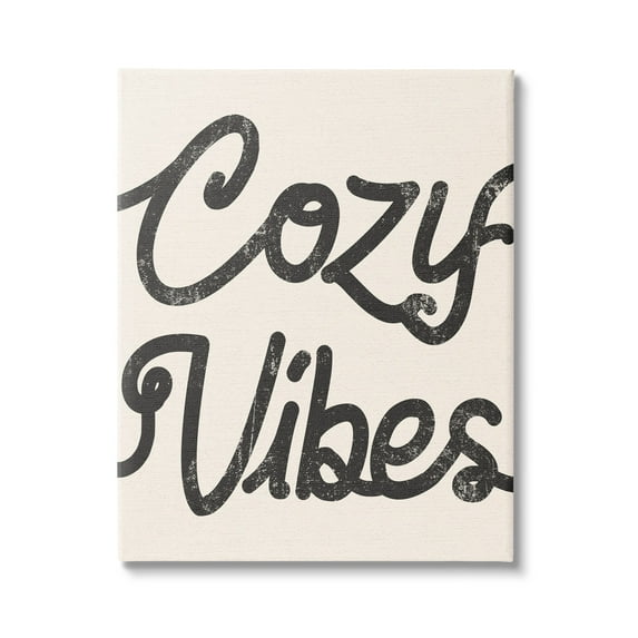 Stupell Industries Cozy Vibes Retro Vintage Typography Phrase Canvas Wall Art, 16 x 20, Design by Lil' Rue