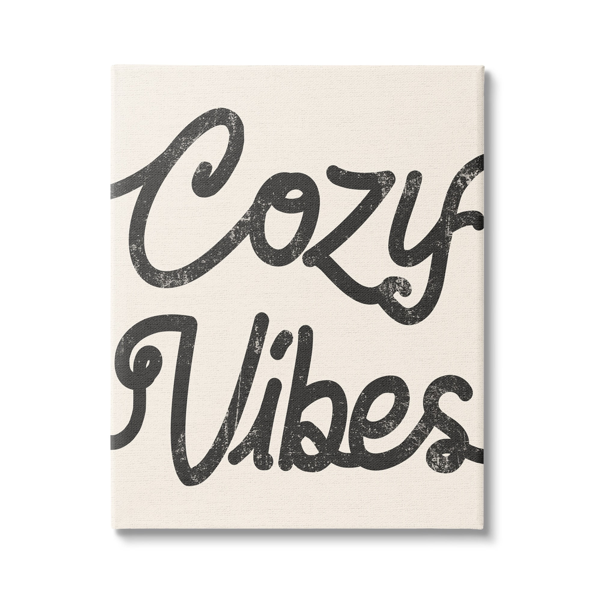 Stupell Industries Cozy Vibes Retro Vintage Typography Phrase Canvas Wall Art, 24 x 30, Design by Lil' Rue