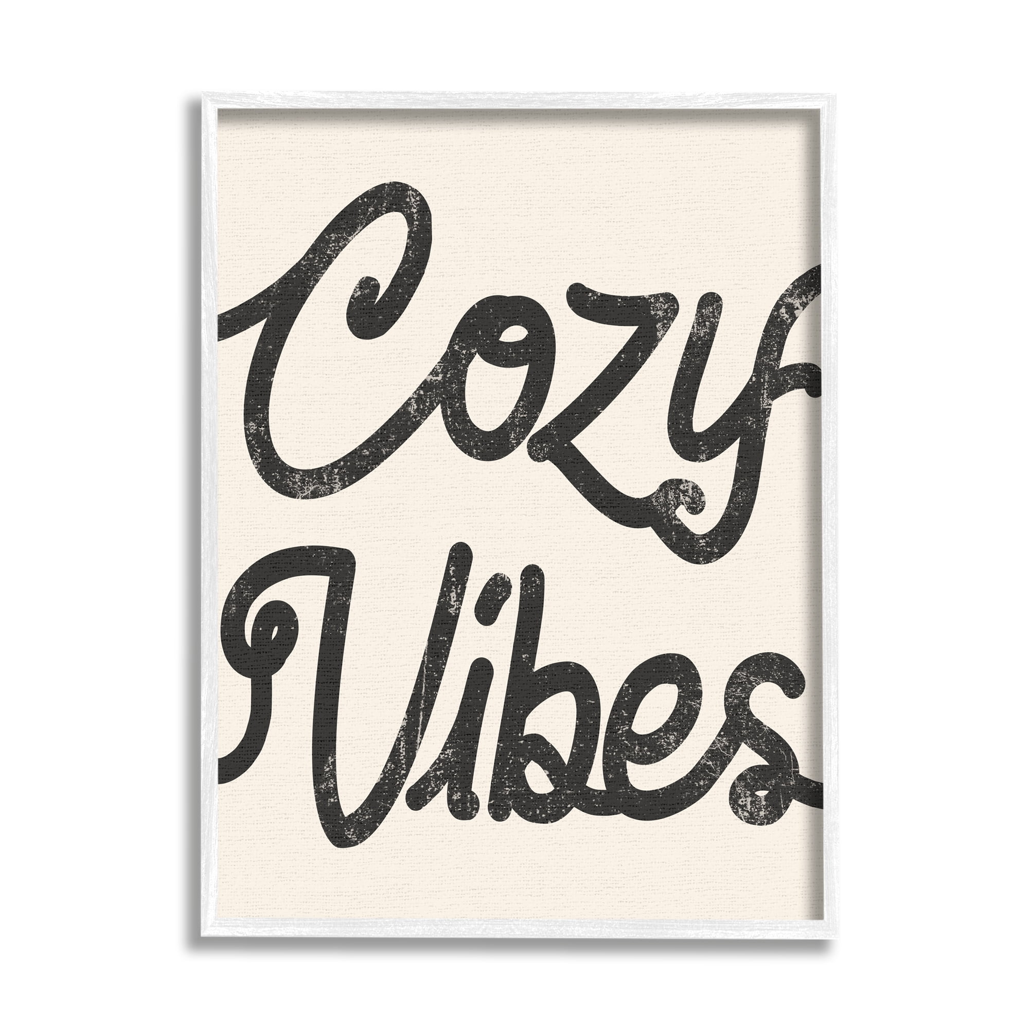 Stupell Industries Cozy Vibes Retro Vintage Typography Phrase Framed Wall Art, 11 x 14, Design by Lil' Rue
