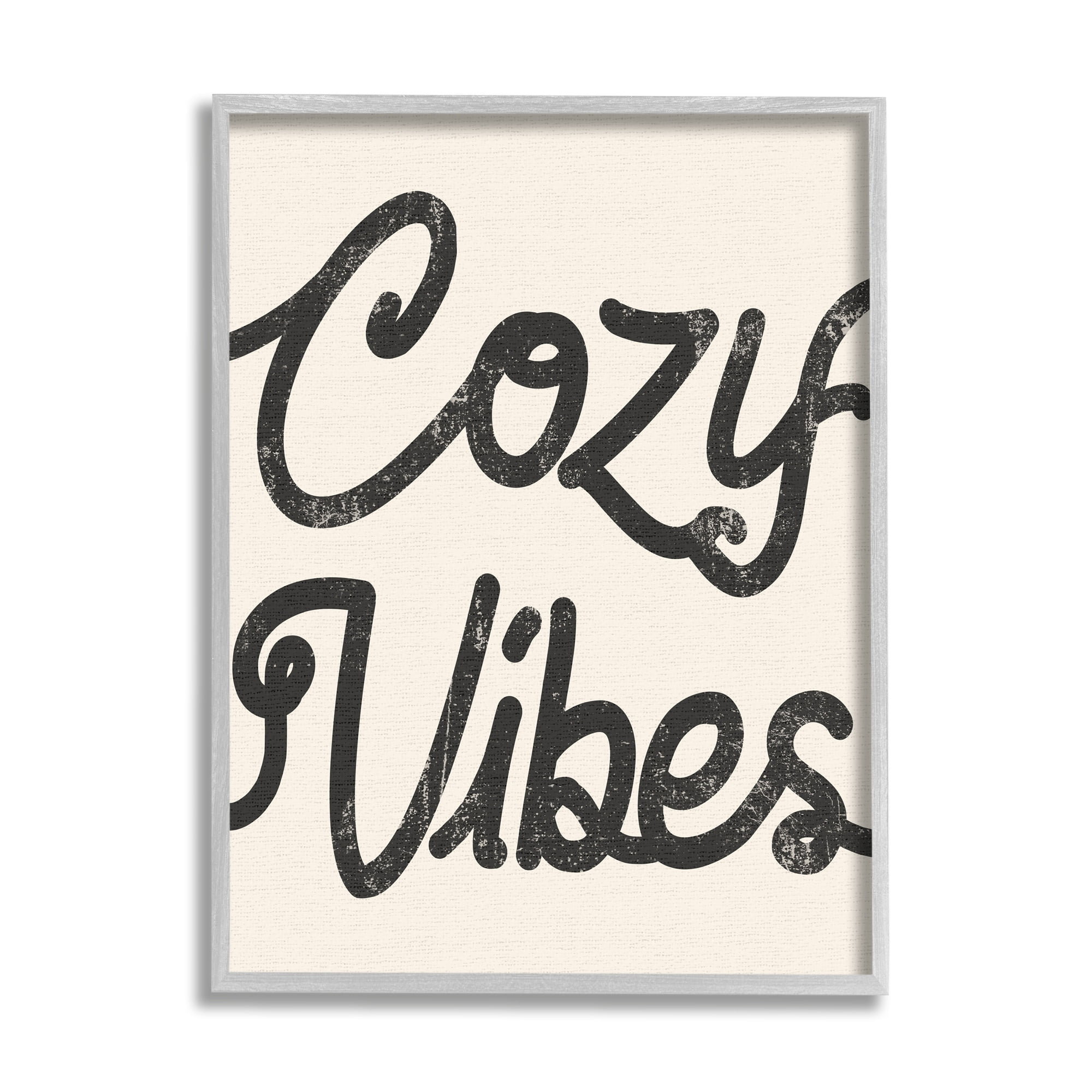 Stupell Industries Cozy Vibes Retro Vintage Typography Phrase Framed Wall Art, 24 x 30, Design by Lil' Rue