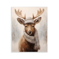 Stupell Industries Cozy Winter Deer Fawn Animals Painting Unframed Art Print Wall Art, 11 x 14