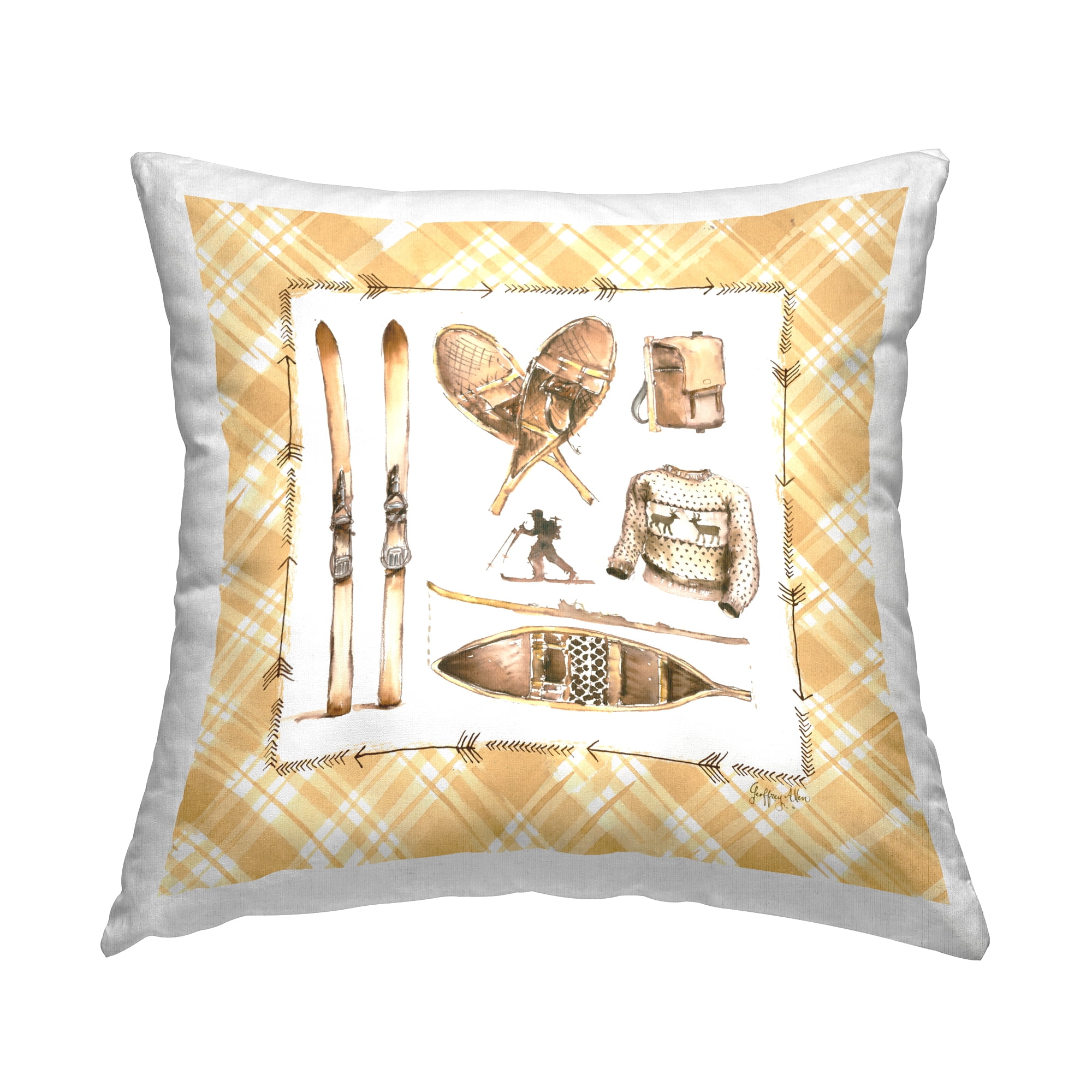 Stupell Industries Cozy Winter Sports Decorative Printed Throw Pillow Design by Geoff Allen.