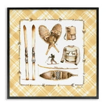 Stupell Industries Cozy Winter Sports Sports Painting Black Framed Art Print Wall Art, 12 x 12