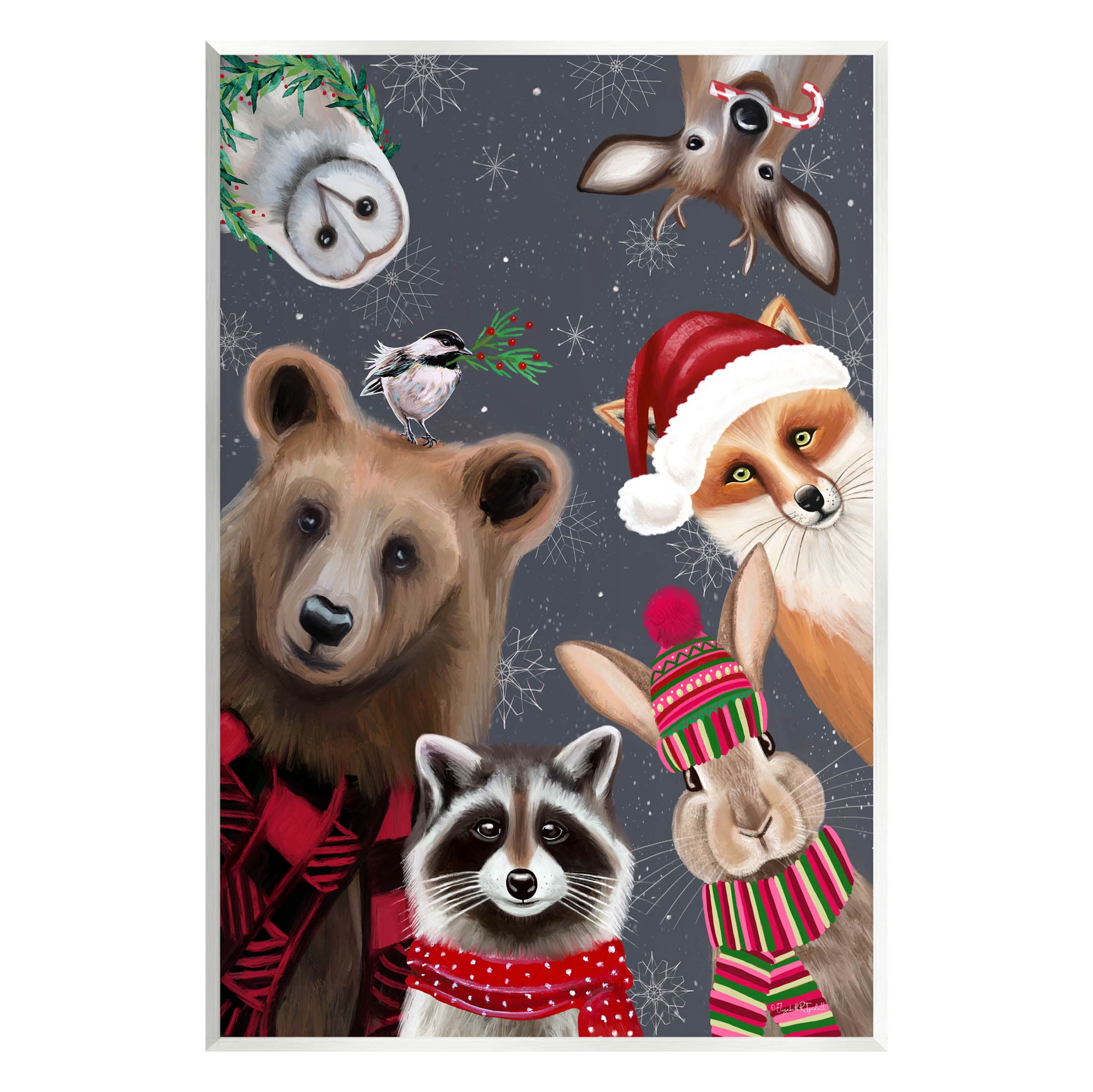 Stupell Industries Cozy Woodland Creatures Patterned Graphic Art Unframed Art Print Wall Art, Design by Elizabeth Tyndall