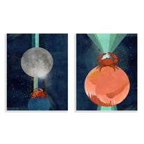 Stupell Industries Crab Orbs Light Rays Nautical & Beach Painting Unframed Art Print Wall Art, 11 x 14, Set of 2