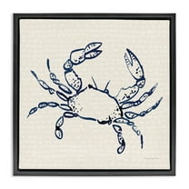Stupell Industries Crab with Dotted Background Animals & Insects Painting Black Floater Framed Canvas Art Print Wall Art, 18 x 18