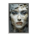 thumbnail image 1 of Stupell Industries Cracked Face Abstraction Novelty Painting Gray Floater Framed Art Print Wall Art, 21 x 31, 1 of 10