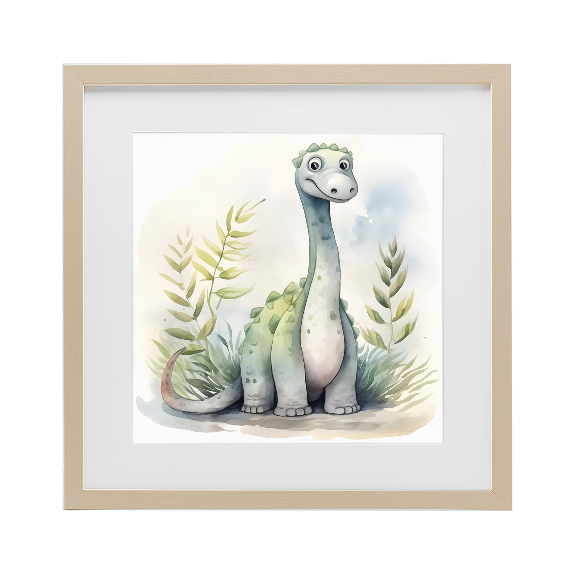 Stupell Industries Crafty Critters Dino Birch Framed Print Under Glass, design by Steve Hunziker
